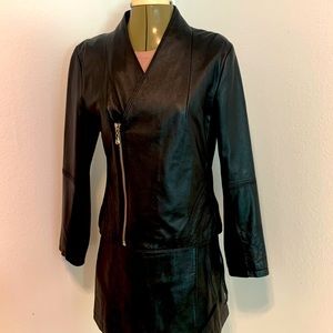 Jerry Lewis Womens Jacket LEATHER Full Zip Black